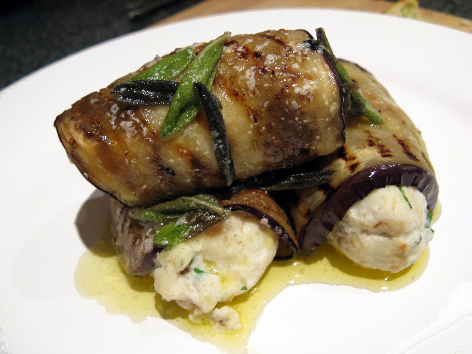 Hollow Legs AubergineWrapped Ricotta Gnocchi
