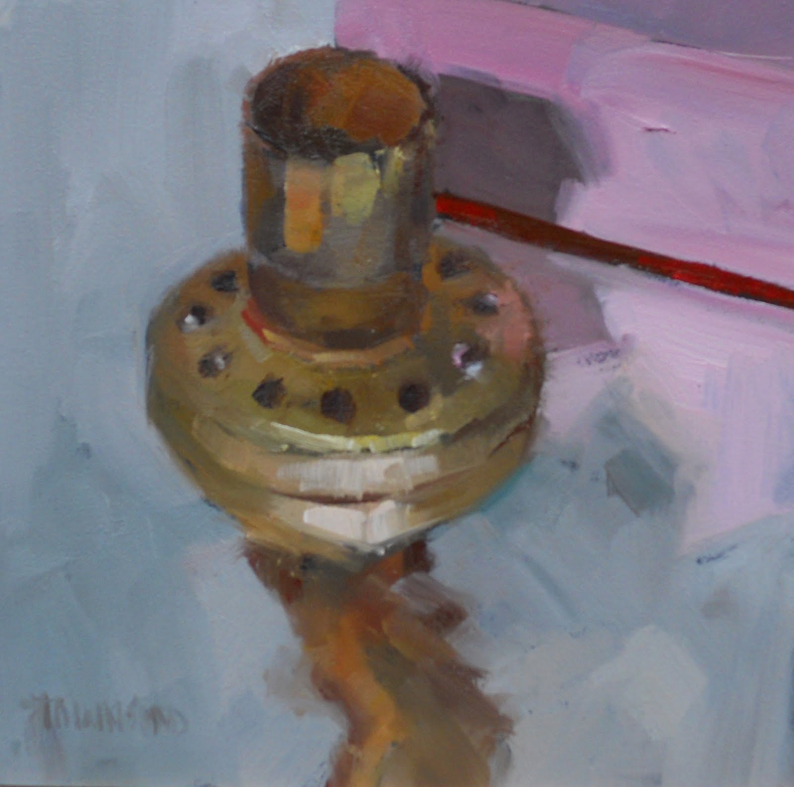 Jean Townsend's Daily Painting Light Socket on Aluminum Foil