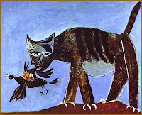 Gato devorando un pájaro, 1938