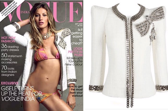 Gisele Bundchen Vogue India White Balmain Jacket September issue