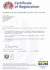 Certificate of ISO 27001:2005