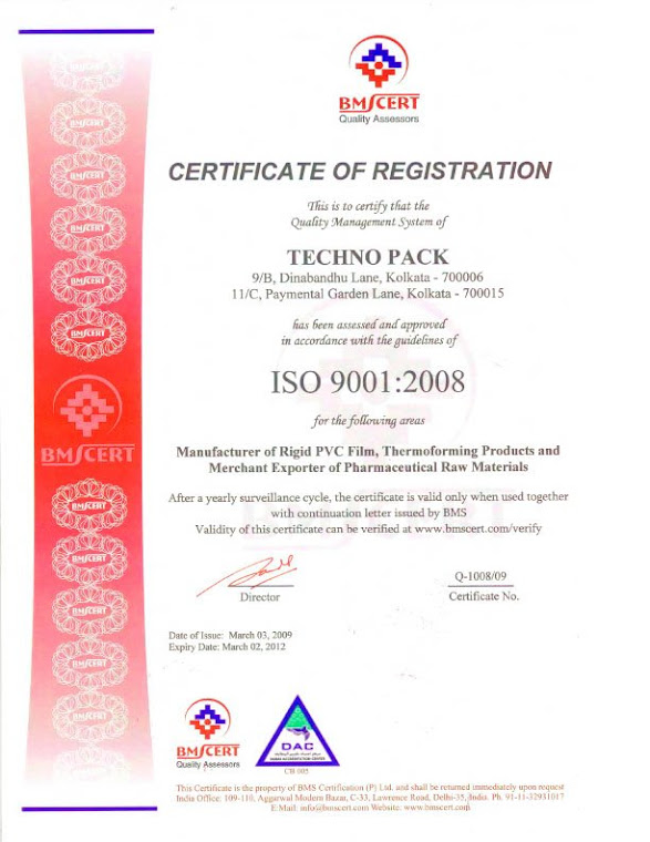 ISO 9001:2008 Certificate Kolkata