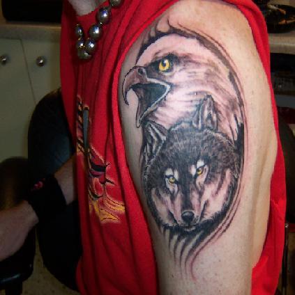 Hawk Eagle Tribal Tattoo Neck Tie by doonidesigns