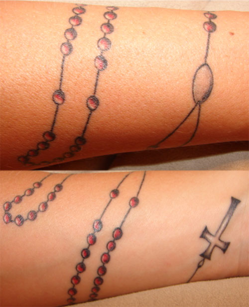 Rosary Ankle Tattoos, designs, info and more rosary tats