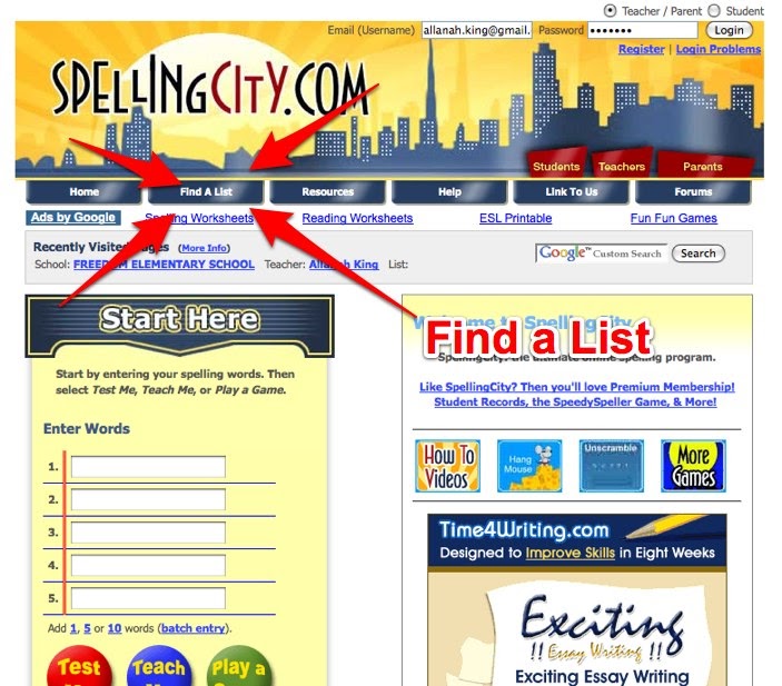 Moturoa's Blog Spelling City