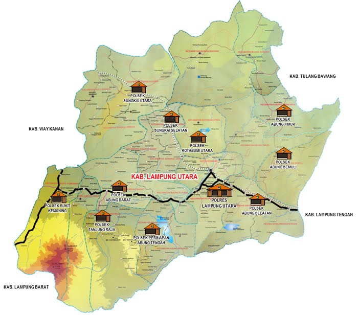Peta Kabupaten Lampung Utara
