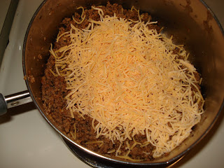 Add cheese to beef