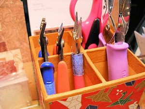 organizing jewelry tools in the studio