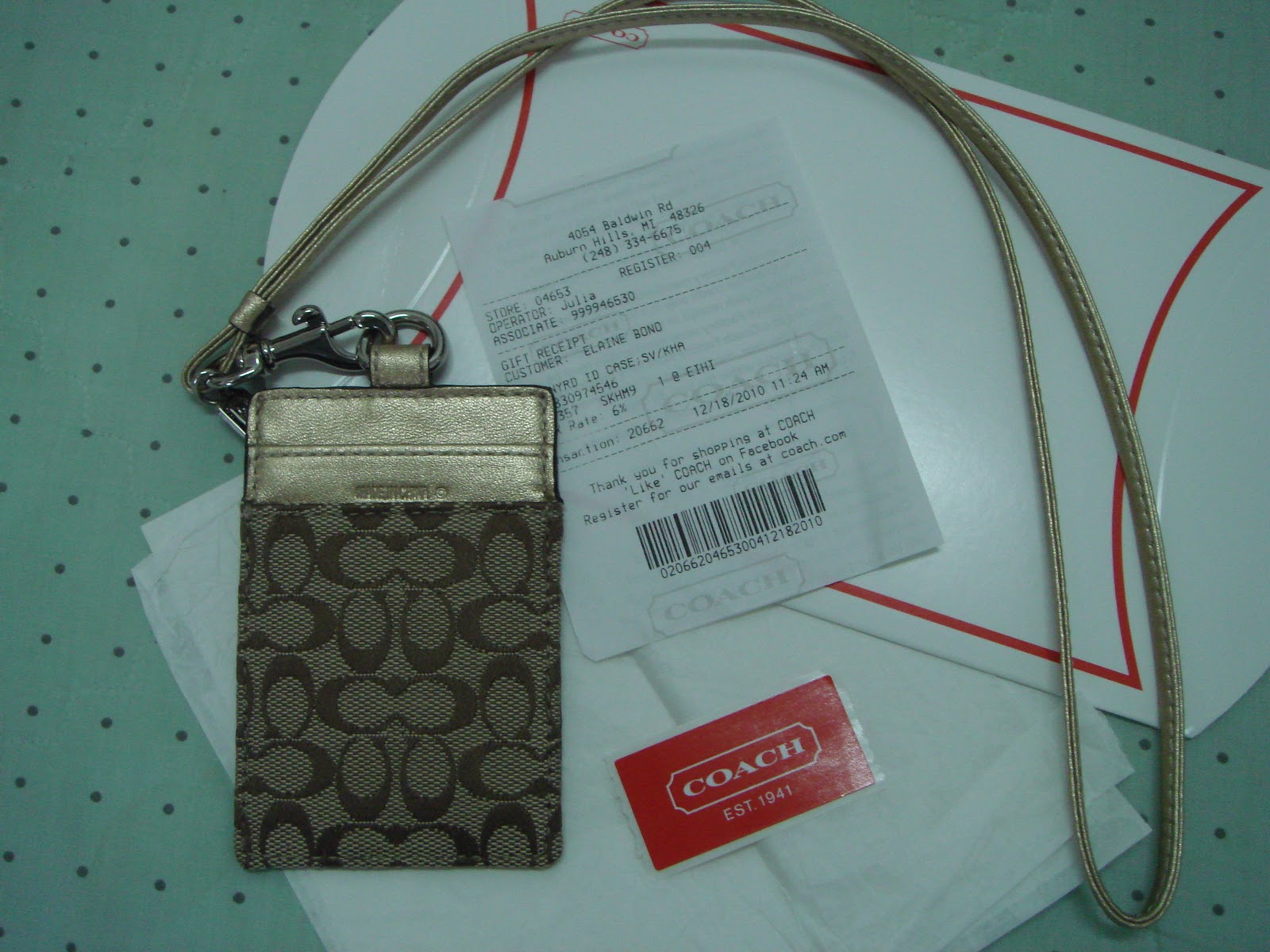 Savvy Shoppe Coach Lanyard/ID holder and Coach keyfobs/keyrings