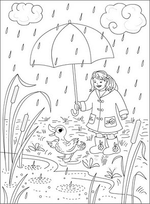 Rainy Day Coloring Pages