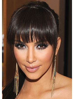  Kardashian Hairstyle on Kim Kardashian Fringe Bangs Hairstyles For Long Hair