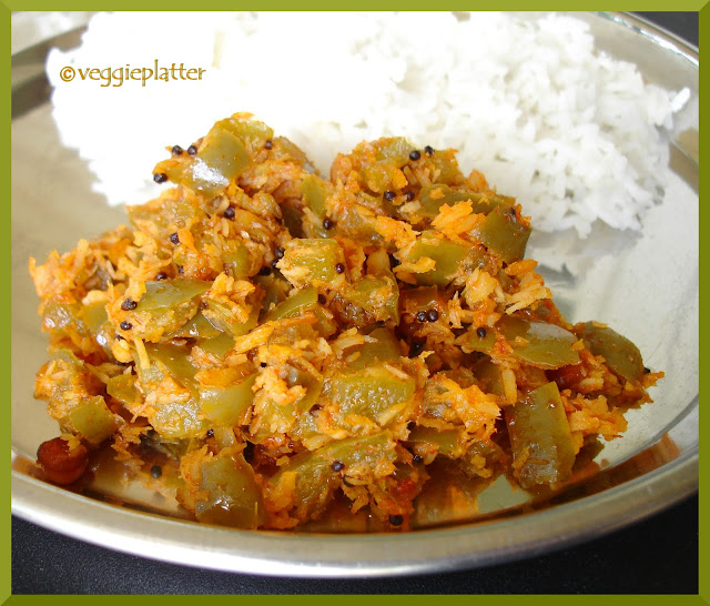 Veggie Platter Simple & Quick Subzis Capsicum with Coconut