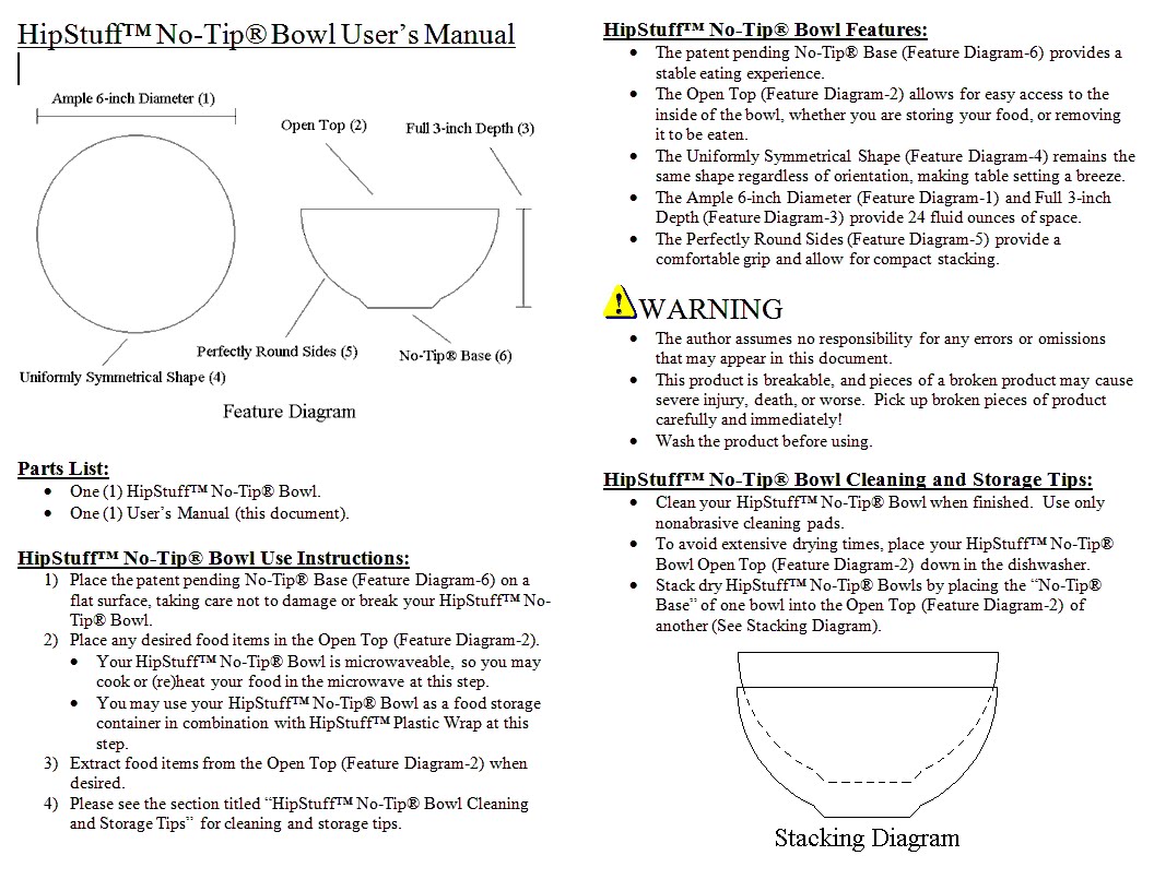 [HipStuff+No-Tip+Bowl+User's+Manual.bmp]