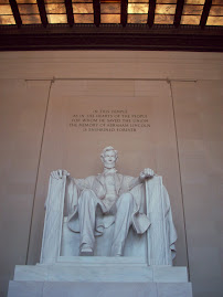 Inside Lincoln's Monument.