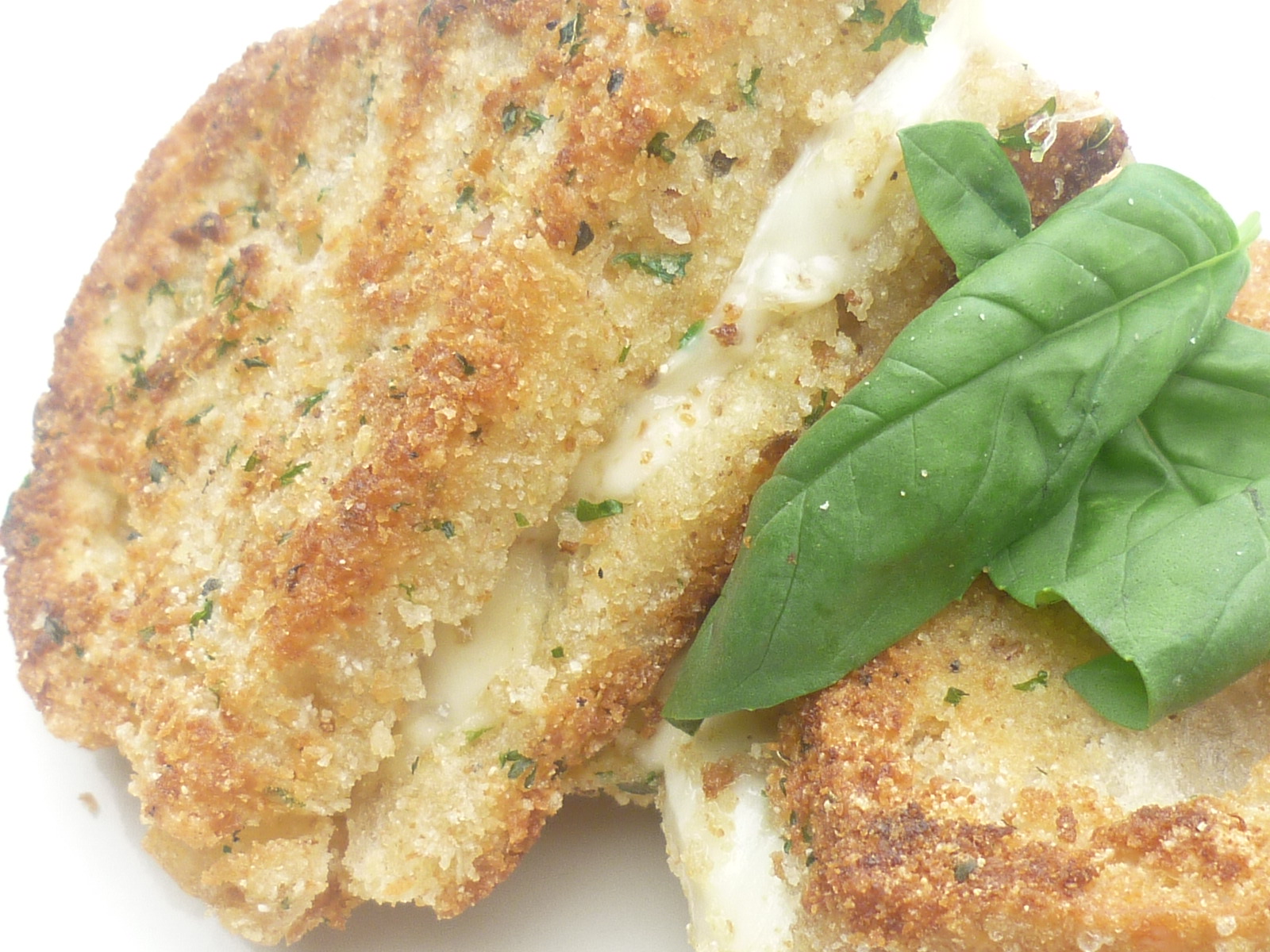 Fried Mozzarella Sandwiches Sprinkled with Flour