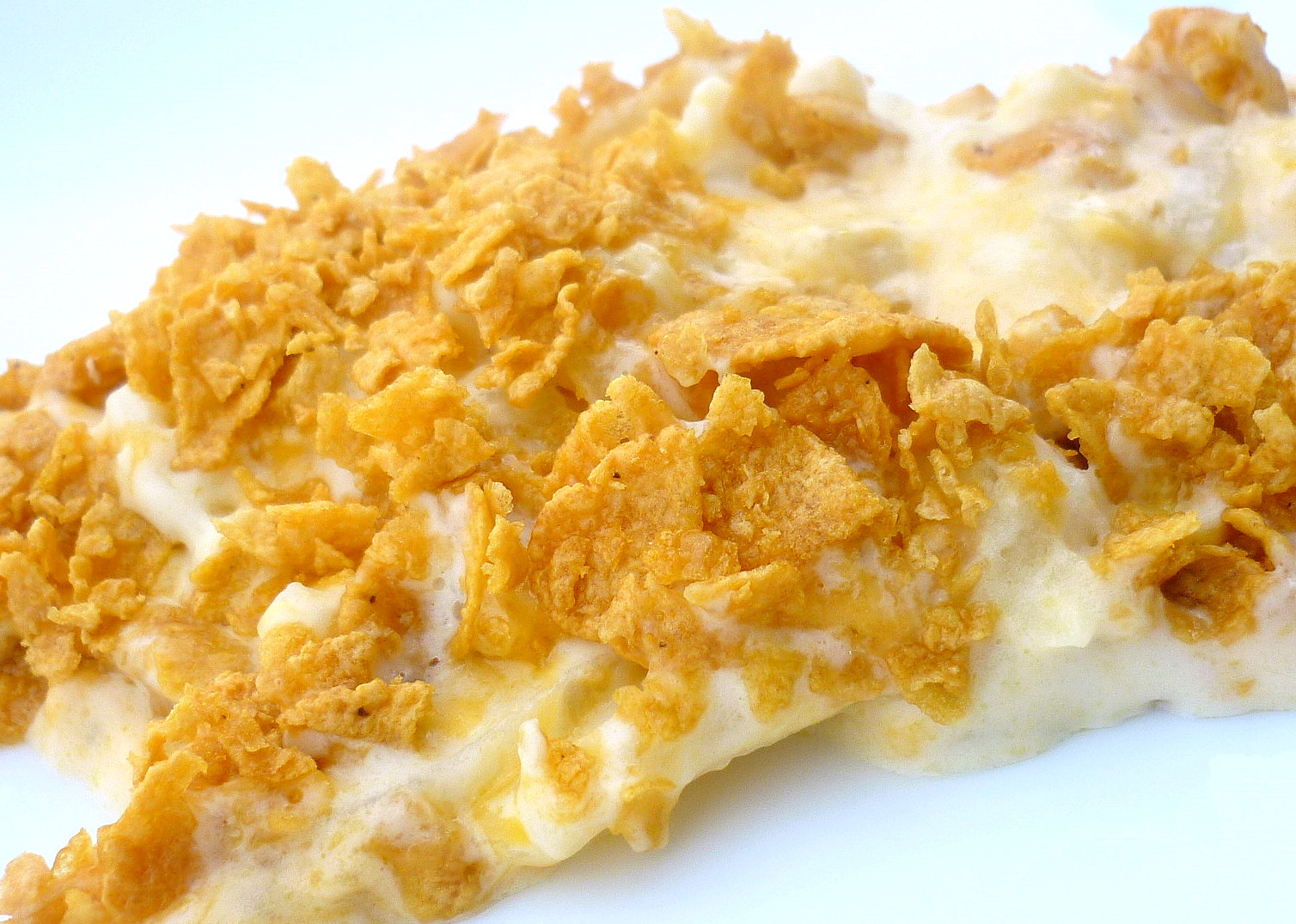 Cheesy Cornflake Potatoes Sprinkled with Flour