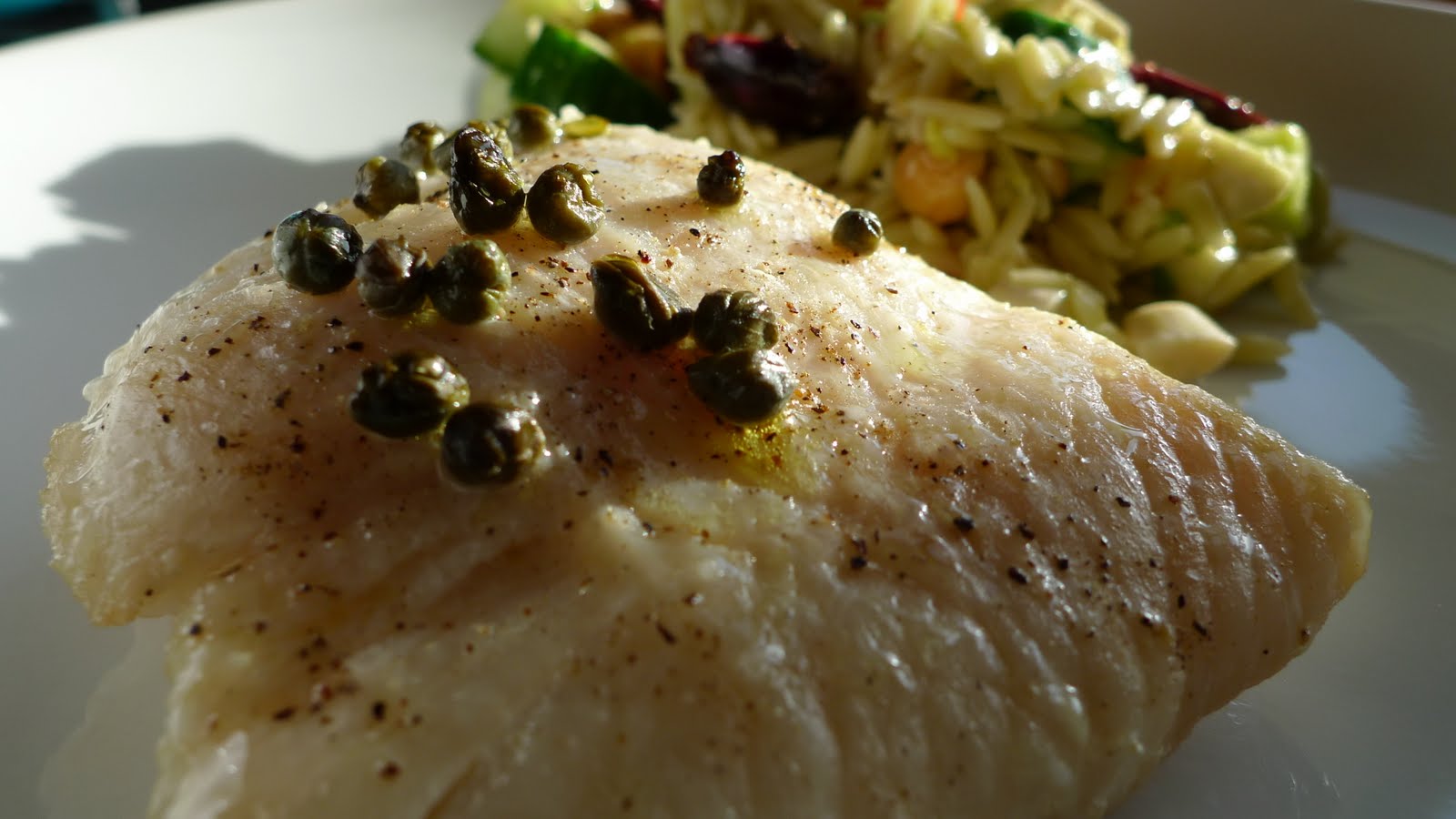 siriously delicious Baked Halibut with Lemon and Capers