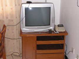 and a TV with cable and one English channel.