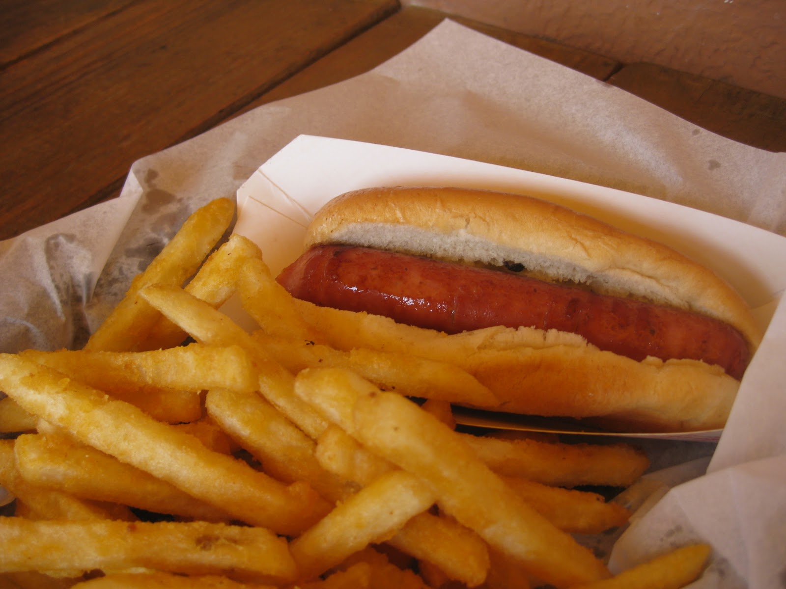 Hot dog with French Fries. Let me also mention that the service was really