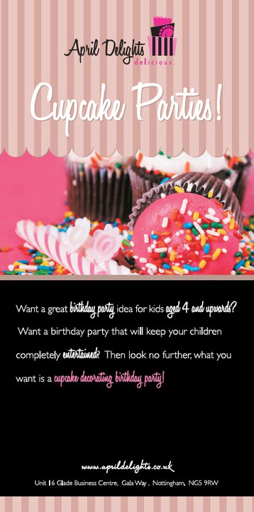 cupcake parties at april delights bimbo design printing by flyer cake design