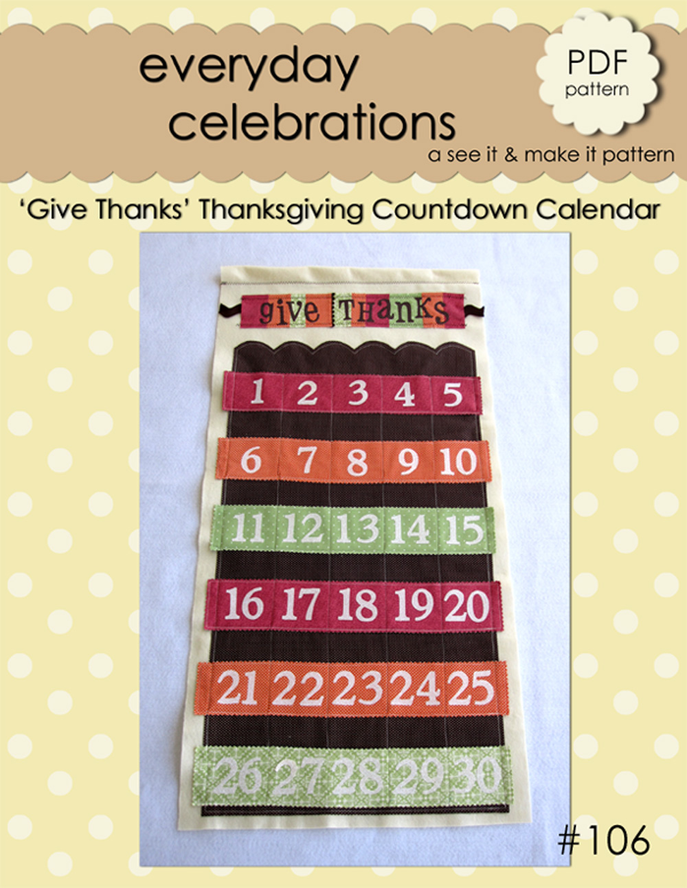Everyday Celebrations 'Give Thanks' Thanksgiving Countdown Caldendar