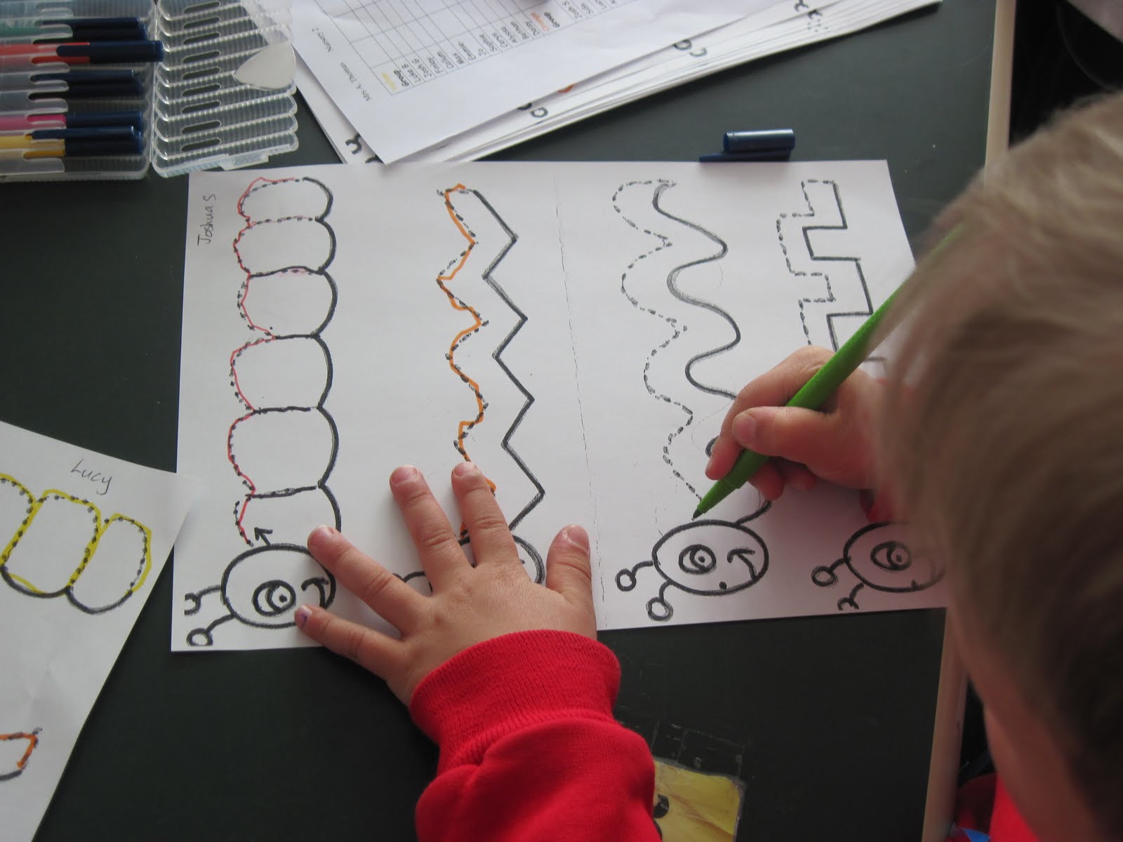 caterpillar writing