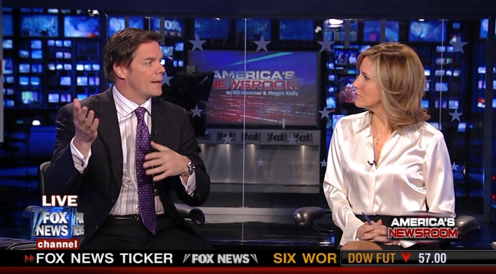 Ladies in Satin Blouses: Alisyn Camerota - white satin blouse