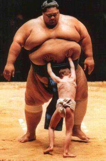 Young girl self fist Fat girl sumo
