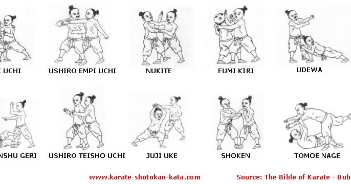 Shotokan Karate art of the empty hand Kata 4 or 8 opponents, myth