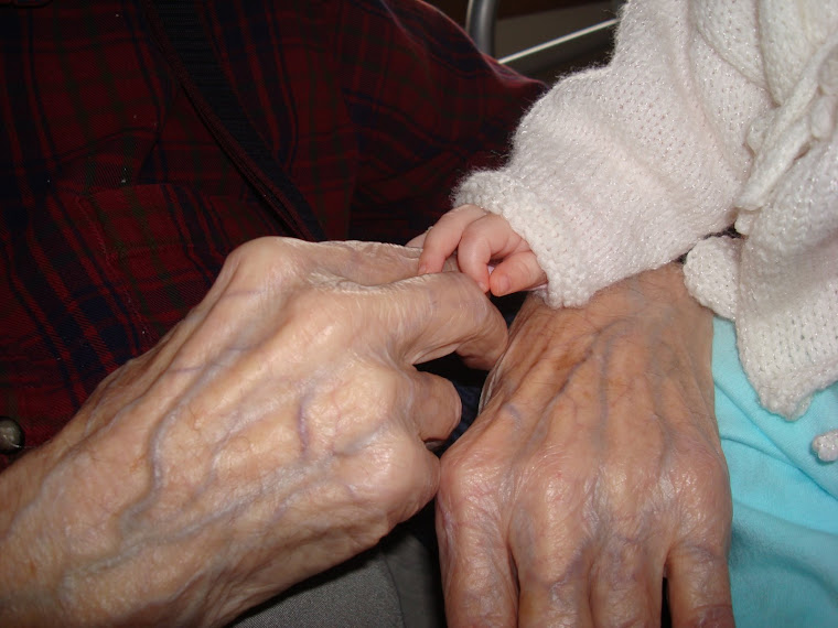 Great Grandpa's hands are so much bigger than mine, but they are just as soft