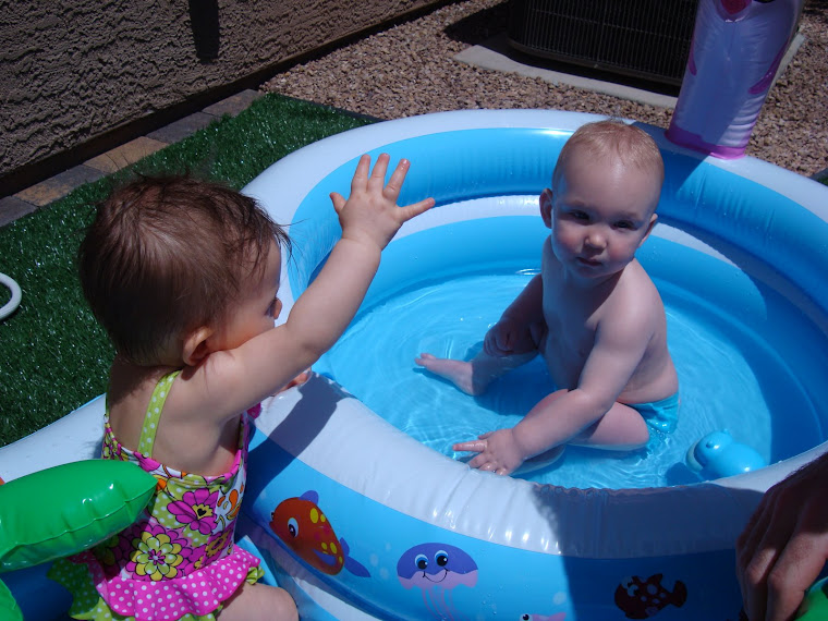 I was so excited that Dylan came over to share my new pool with me!