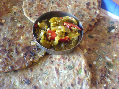 Cabbage and Sunflower Seed Parathas