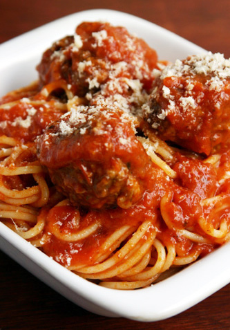 Italian+pasta+and+meatballs