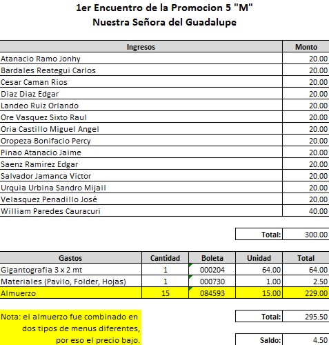Informe de Ingresos y Gastos