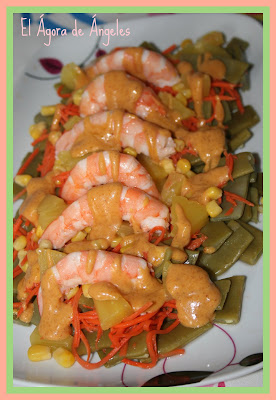 Ensalada De Judías Verdes Con Langostinos