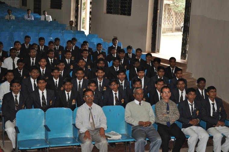 Cadets of Class XI & XII are listening to Ajeet Major General KS Kumbar, VSM, with rapt attention