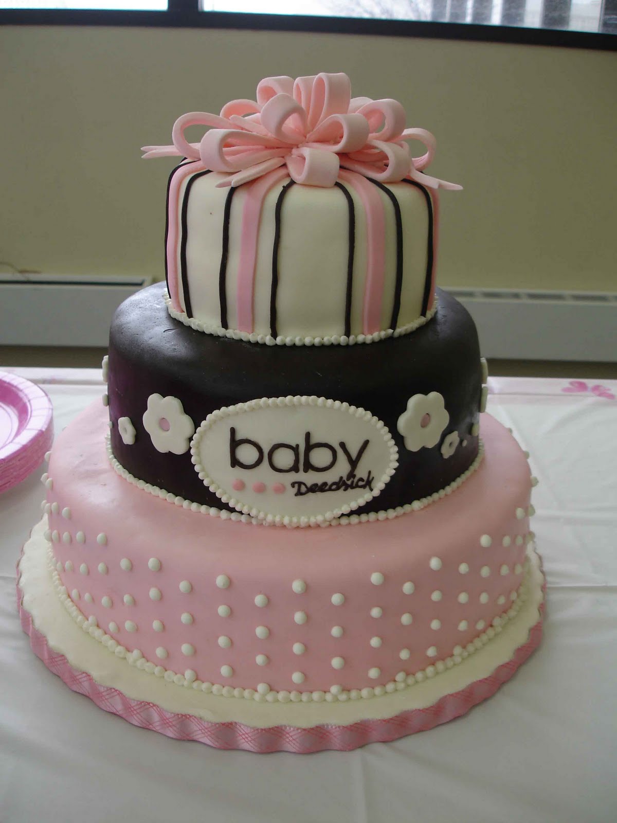 Serendipity Cake Design Pink and Brown Baby cake