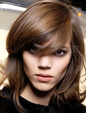 Ombre Hair Side Swept Fringe Bangs