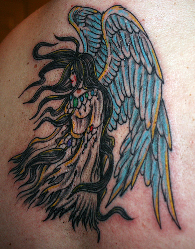 As body artwork angels may be depicted in many alternative ways