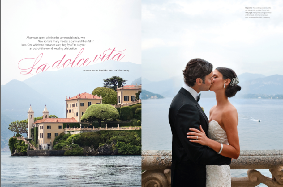 Daughter of Design Martha Stewart Weddings features our Lake Como wedding