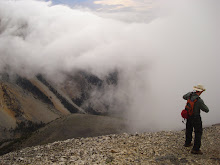 Near Mt. Borah summit, fog rolling in