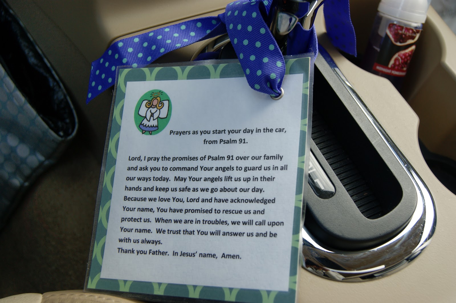 michelle paige blogs Angels A Prayer Card for the Car