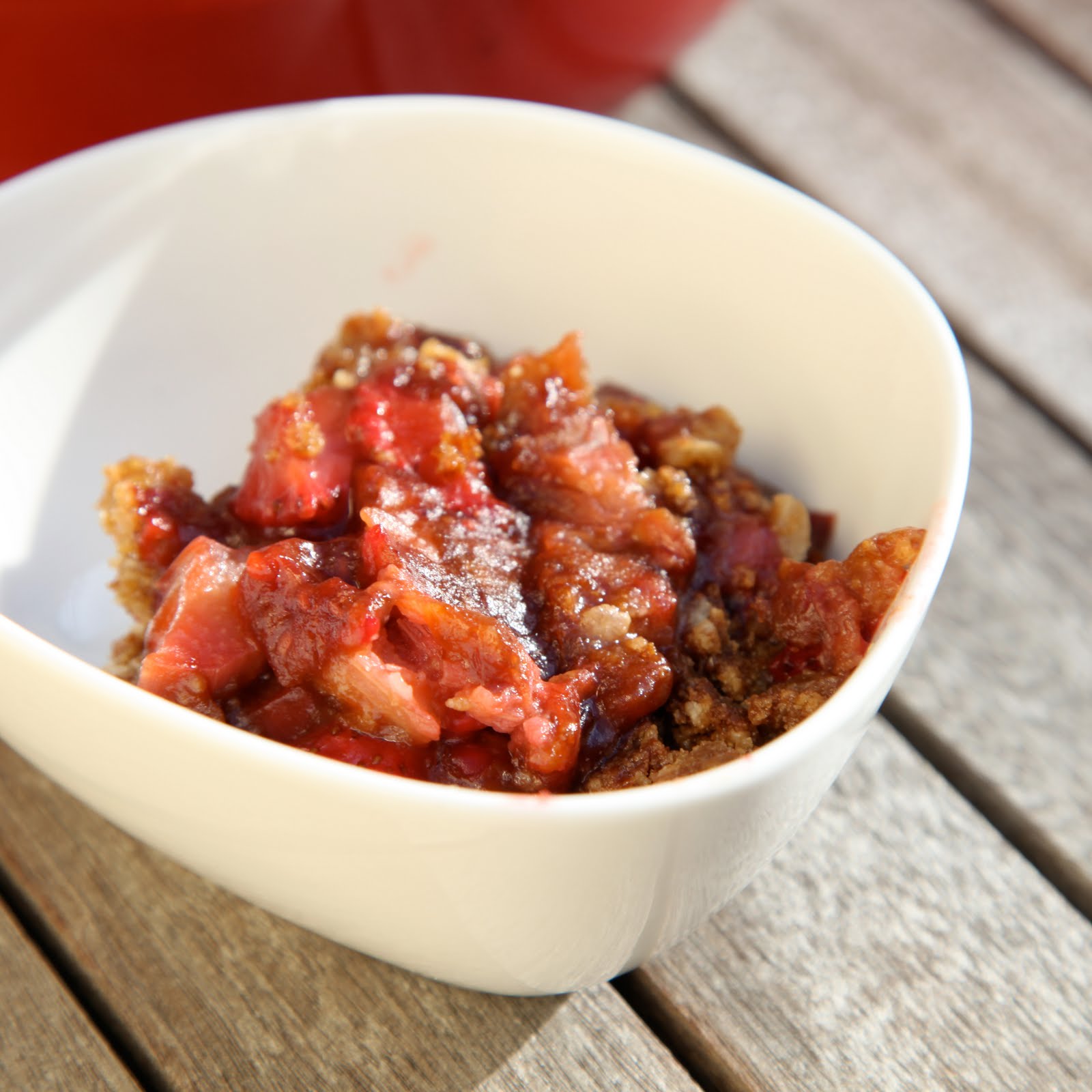 The 10 cent Diet Strawberry Rhubarb Crisp with Orange Zest