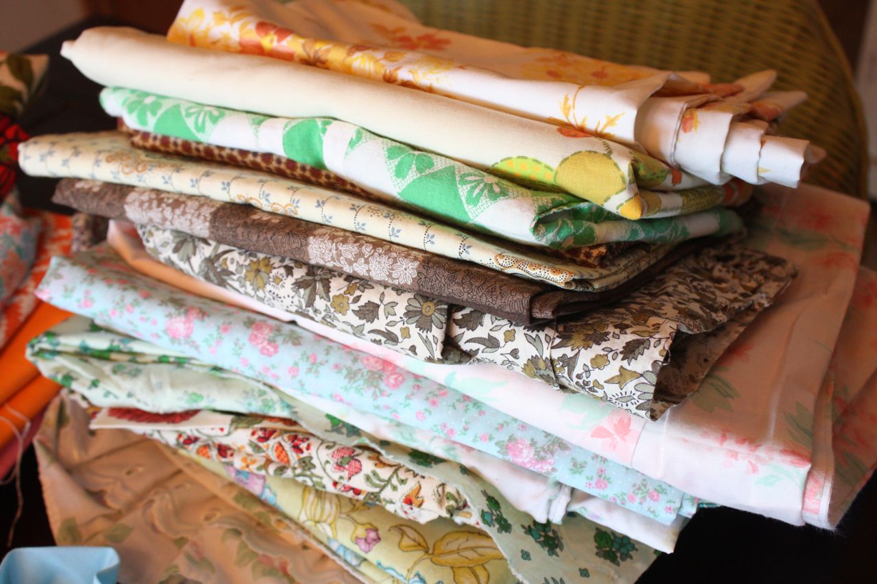 Mish Mash Recent thrift store finds.....vintage fabric