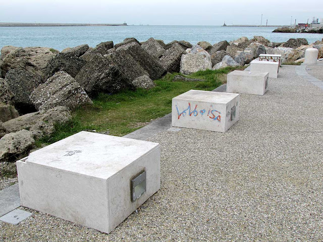 My favorite spot to take pictures of the passing ships, Livorno