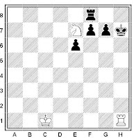 Posición típica del mate de anastasia en ajedrez