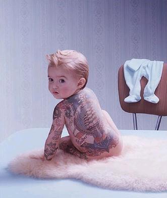 Will your baby be born with tattoos? Thrill Ride Spade Baby Angel Tattoo