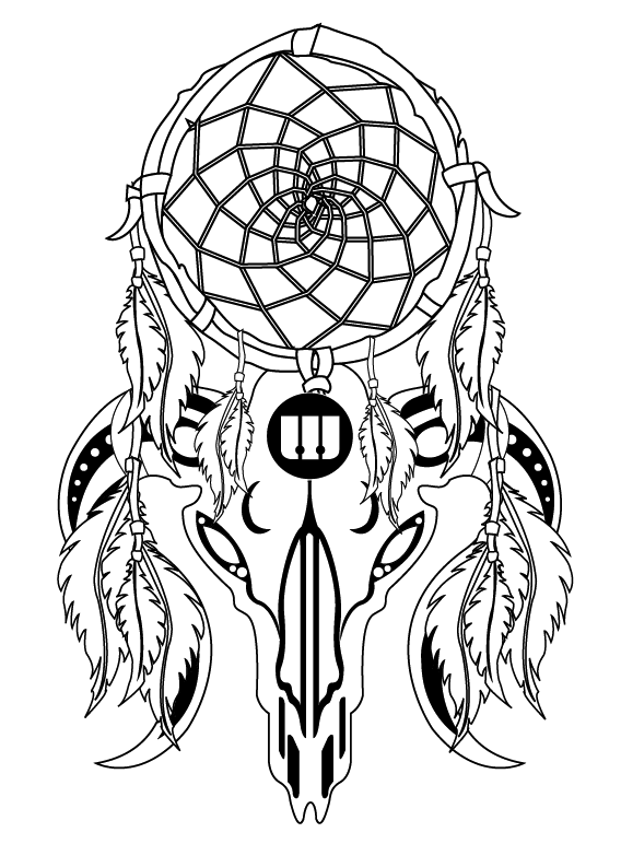 Wolf Dream Catcher Coloring Page Coloring Pages