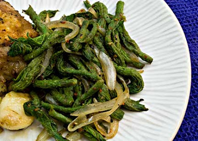 Sauteed Devil's Club with Onions Sauteed Devil's Club with Onions