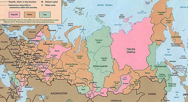 Map of Russian Federation